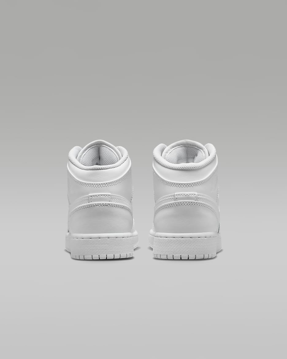 Jordan 1 mid all white discount